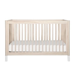 Babyletto Gelato 4-in-1 Convertible Crib with Toddler Bed Conversion Kit - Washed Natural / White
