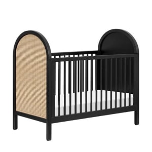 Babyletto Bondi Cane 3-in-1 Convertible Crib - Black with Natural Cane 