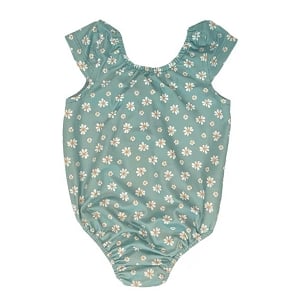 Maggie Cap Sleeve Bodysuit - Mint Daisy