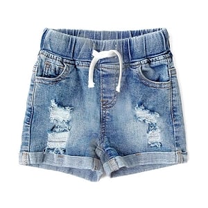 LB Distressed Denim Shorts - Light Wash
