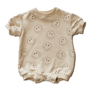 Smiley Summer Romper - Beige