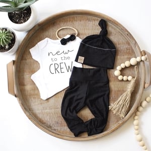 New to the Crew Onesie - White & Black