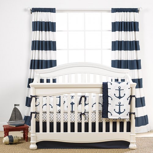 Stripe Curtains - Navy