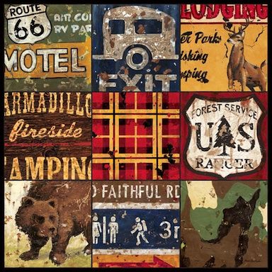 American Adventure Collage Canvas
