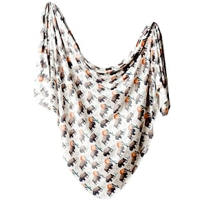 Knit Swaddle Blanket -Bison