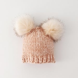 Chenille Beanie Hat - Champagne 