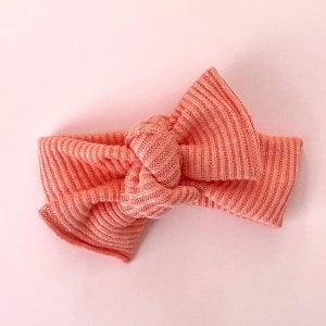 Ribbed Tie on Headwrap - Coral