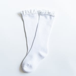 Little Stocking Co. Knee High Socks - White lace