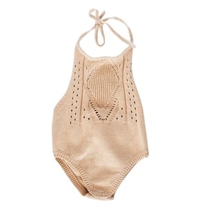 Drake Crochet Halter Romper - Vanilla Cream