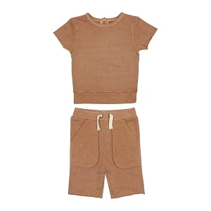 French Terry Shorts & Tee - Adobe 