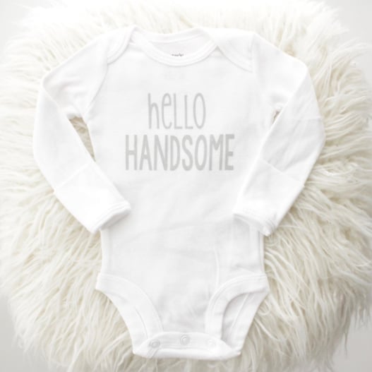 Hello Handsome Onesie - White & Grey