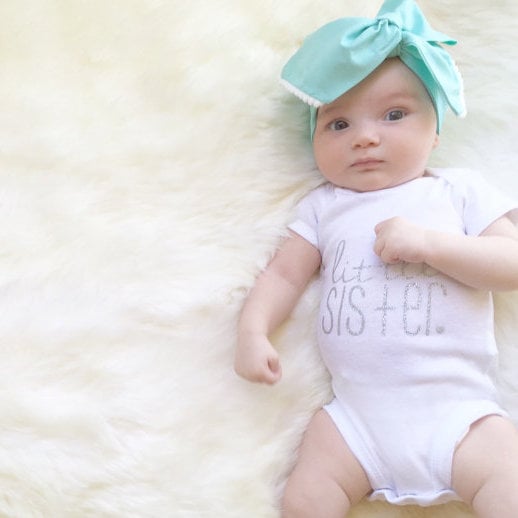Little Sister Onesie - Silver Glitter