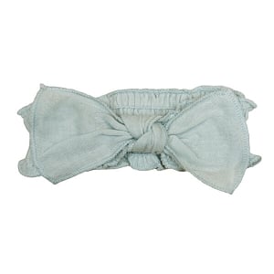 L'oved Baby Muslin Smocked Tie Headband - Green Tea