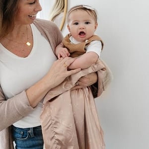 Dainty Floral Satin Back Receiving Blanket 