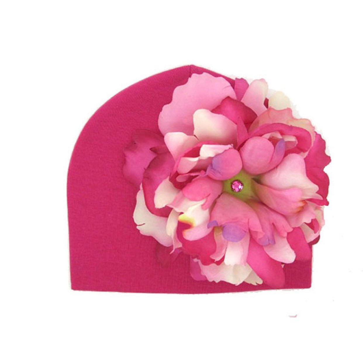 Raspberry Hat with Pink Raspberry Large Peony