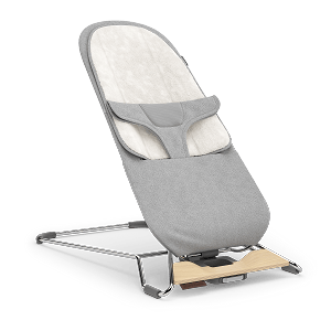 Uppababy Mira 2-in-1 Bouncer and Seat - Stella - Light Grey Mélange | Silver Frame | Birch Wood