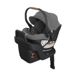 UppaBaby Aria Car Seat & Base - Greyson | Charcoal Mélange | Saddle Leather